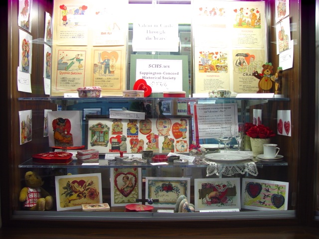 "Valentines Through the Years" SCHS display at Tesson Ferry Library in February, 2015.