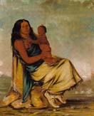 George Catlin Wáh-chee-te, Wife of Cler-mónt, and Child, 1834 Osage