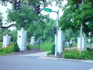 The gate to Father Dickson Cemetery on Sappington Road just south of Big Bend and north of the Sappington House.