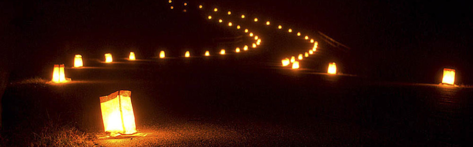 Luminaries at Wilsons Greek battlefield. From: http://wilsonscreek.com/10th-annual-memorial-luminary-driving-tour