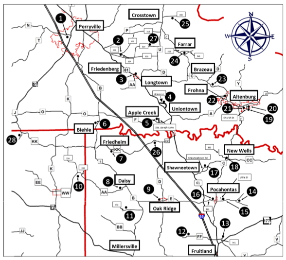 Christmas Country Church Tour map 