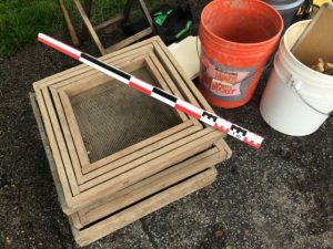 Archaeological tools for the dig at Sappington House