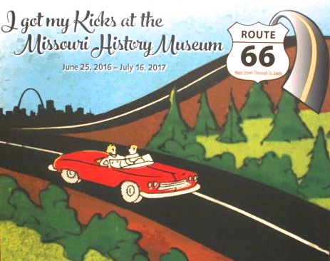 Entrance banner for Route 66 exhibit at Missouri History Museum