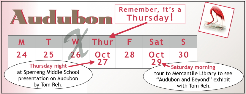 Thursday night at Sperreng Middle School, Saturday morning tour to Mercantile Library