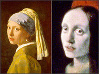 Experts in the 1940s judged the woman in van Meegeren's "The Last Supper" (right) to be a match for "The Girl with a Pearl Earring" by Vermeer. Mauritshuis, The Hague, and Caldic collection, Rotterdam http://www.npr.org/templates/story/story.php?storyId=92483237