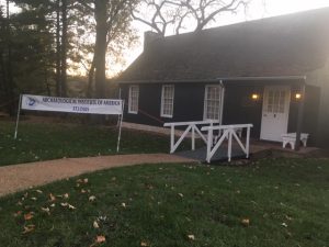 The Library of Americana at Sappington House with AIA banner in front.
